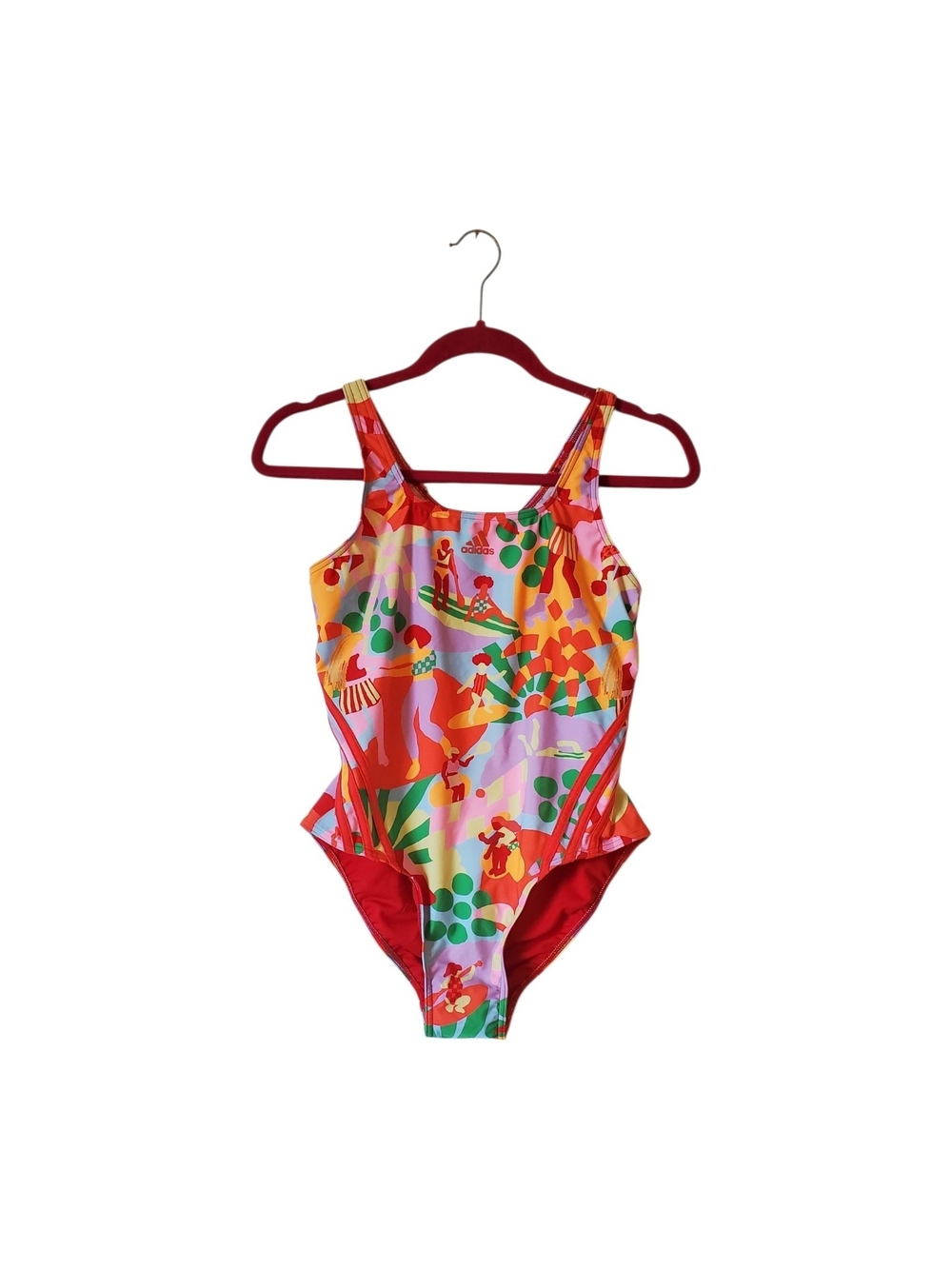 New Womens Adidas Farm Pearl Citrine Pink One Piece Swimsuit Size 12 NWT